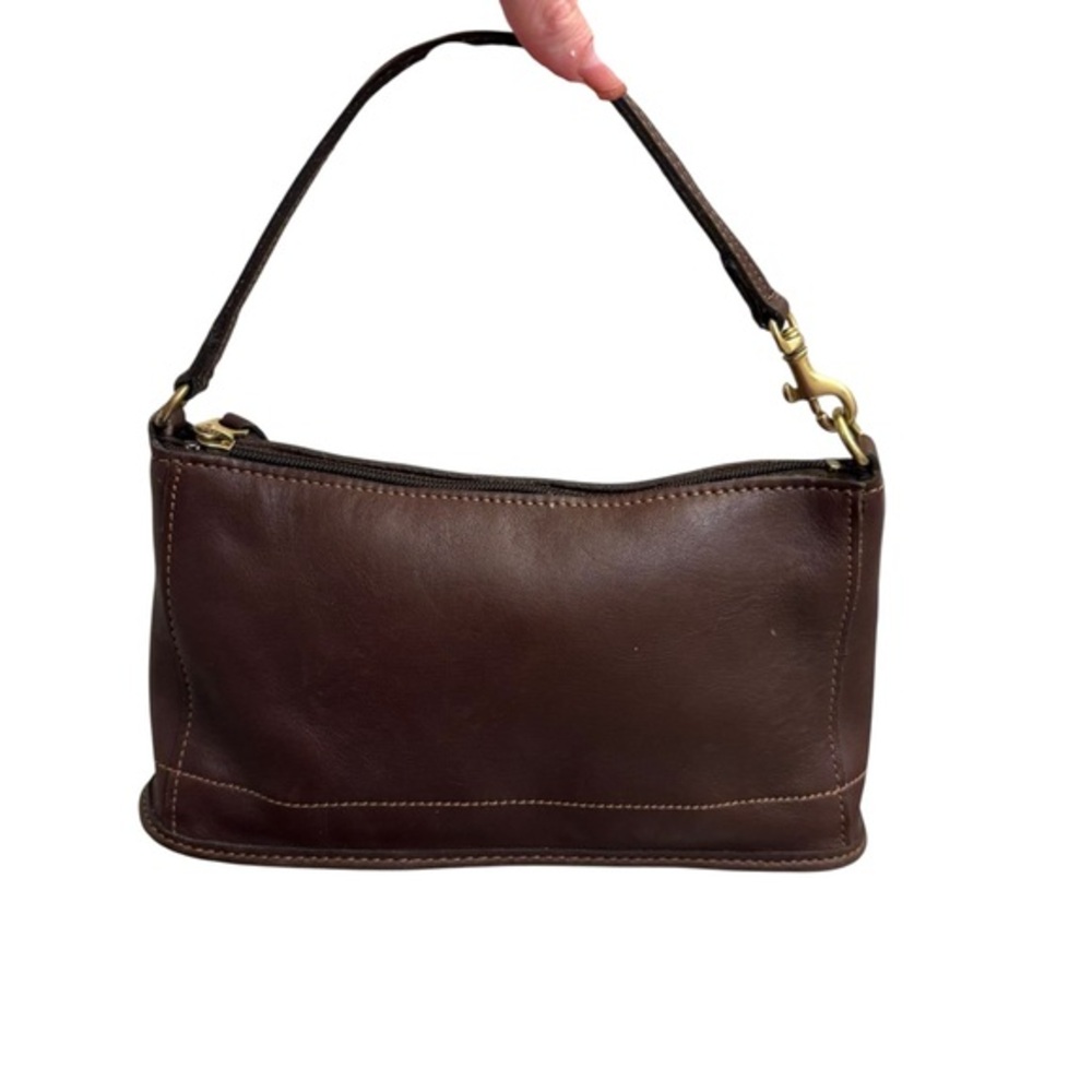 Coach vintage Bleeker Dark Brown Leather Demi purse Bag. #9311